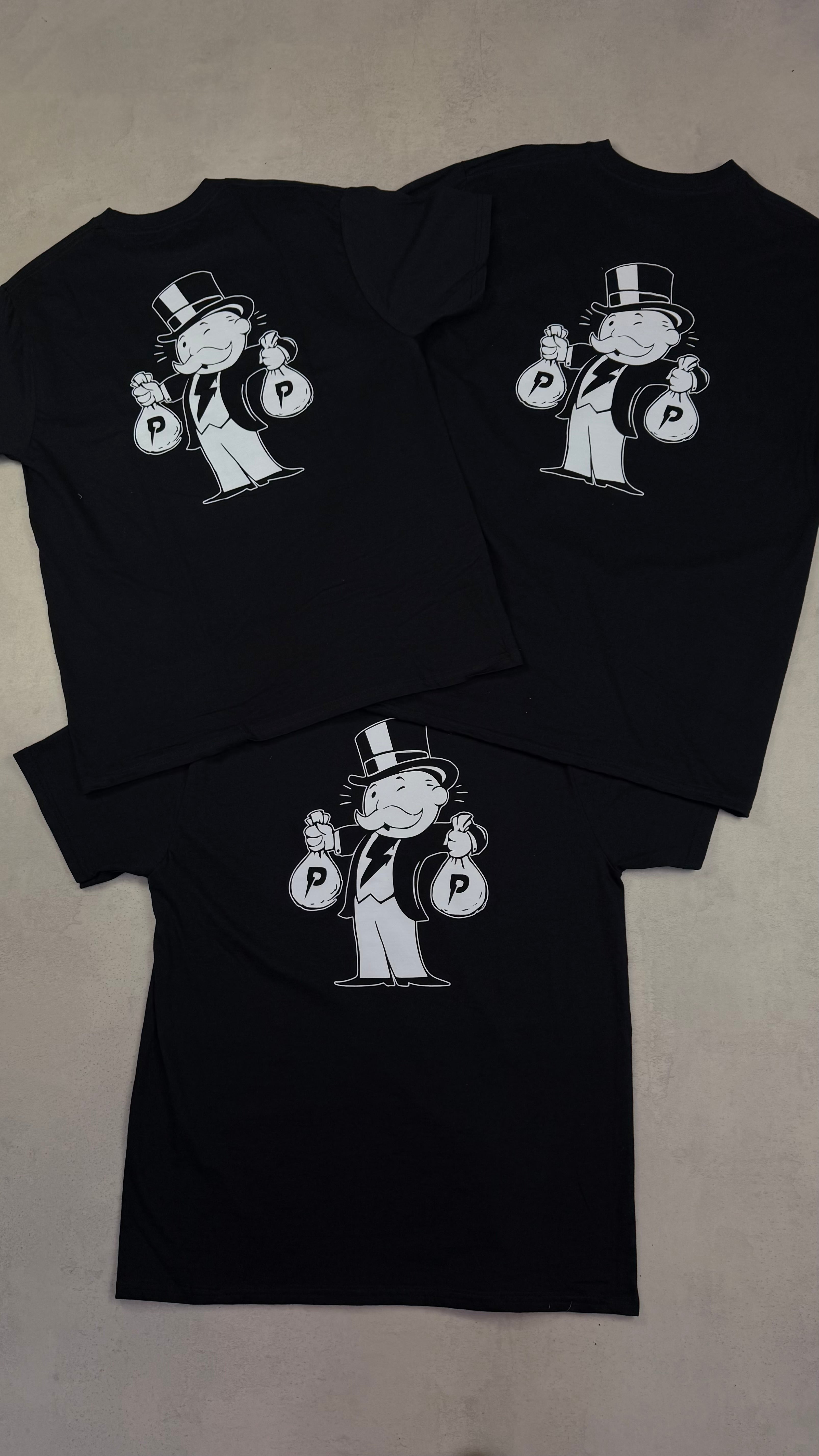 Patterned Monopoly T-Shirt - Black