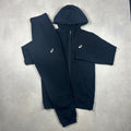 Asics Black Icon Jacket & Black Icon Joggers Tracksuit