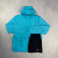 Asics Energy Aqua Windrunner, T-Shirt & Black Core Shorts Trio Set