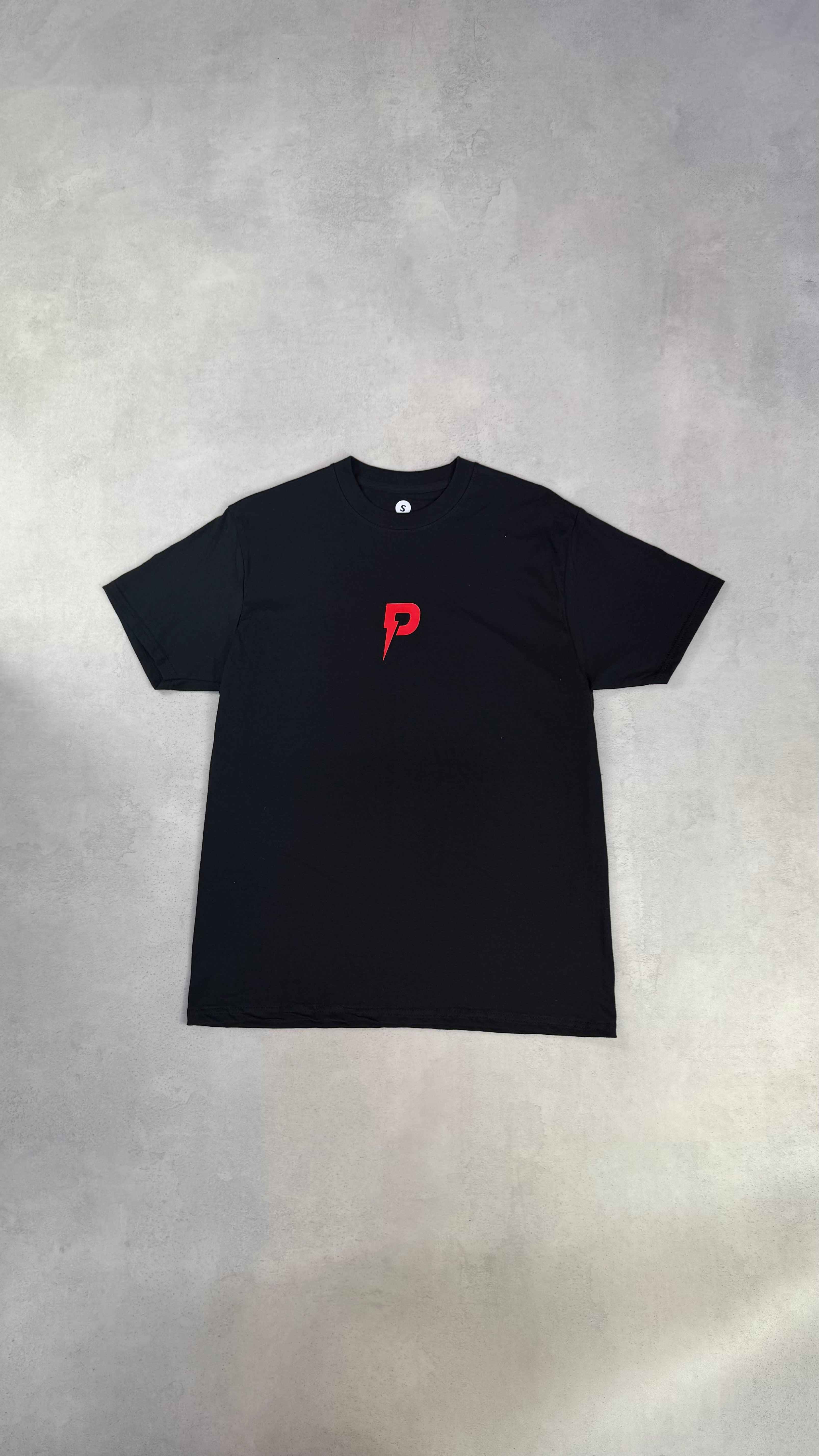 Patterned P Logo T-Shirt- Black/Red
