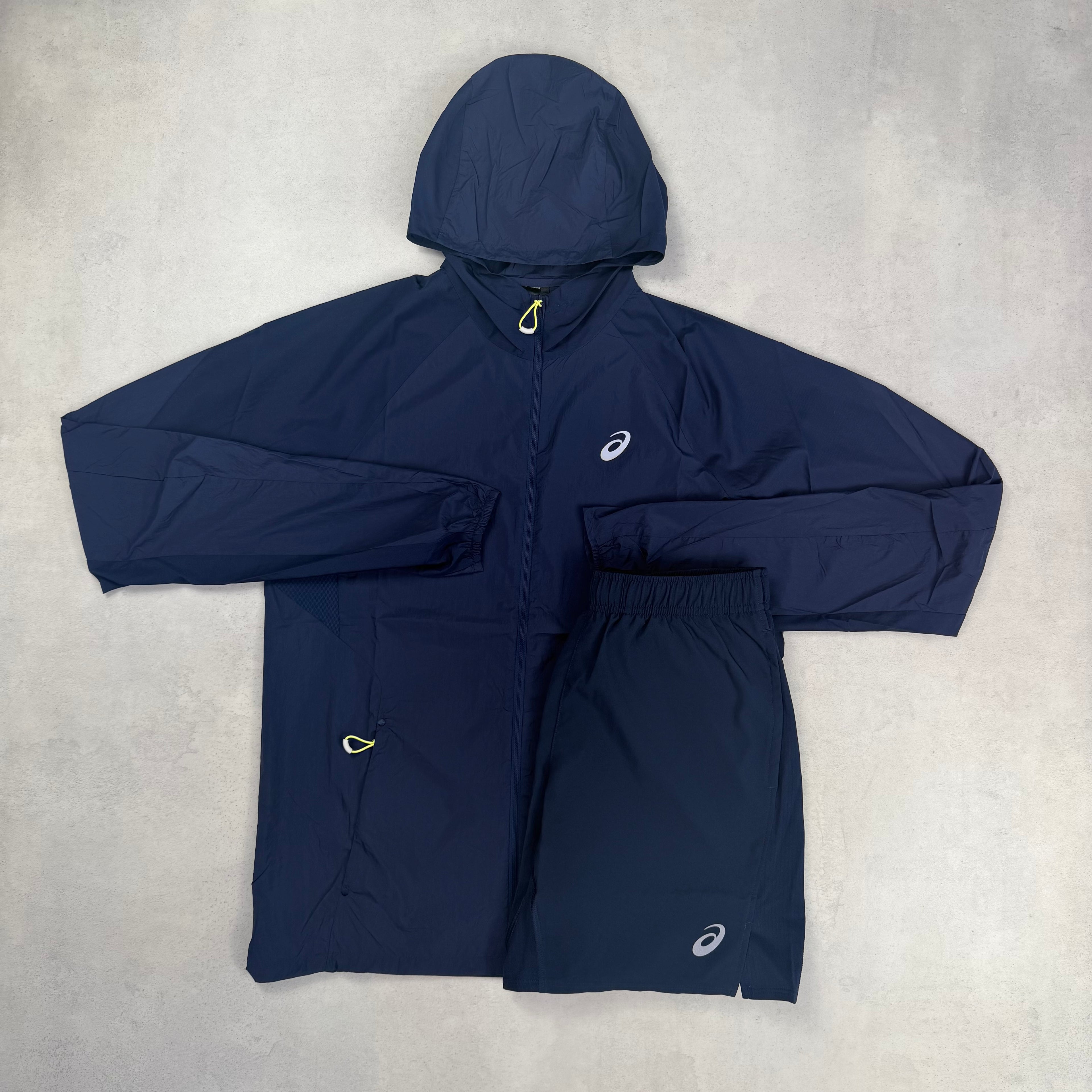 Asics Navy Core Windrunner & Core Shorts Duo Set