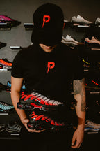 Patterned P Logo T-Shirt- Black/Red