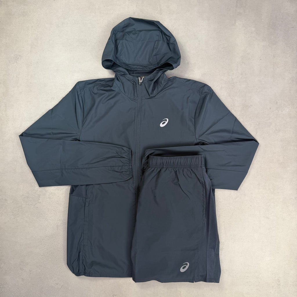 Asics Carrier Grey Core Windrunner & Core Shorts Duo Set