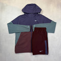 Nike Burgundy Crush Windrunner & Challenger Shorts Duo Set