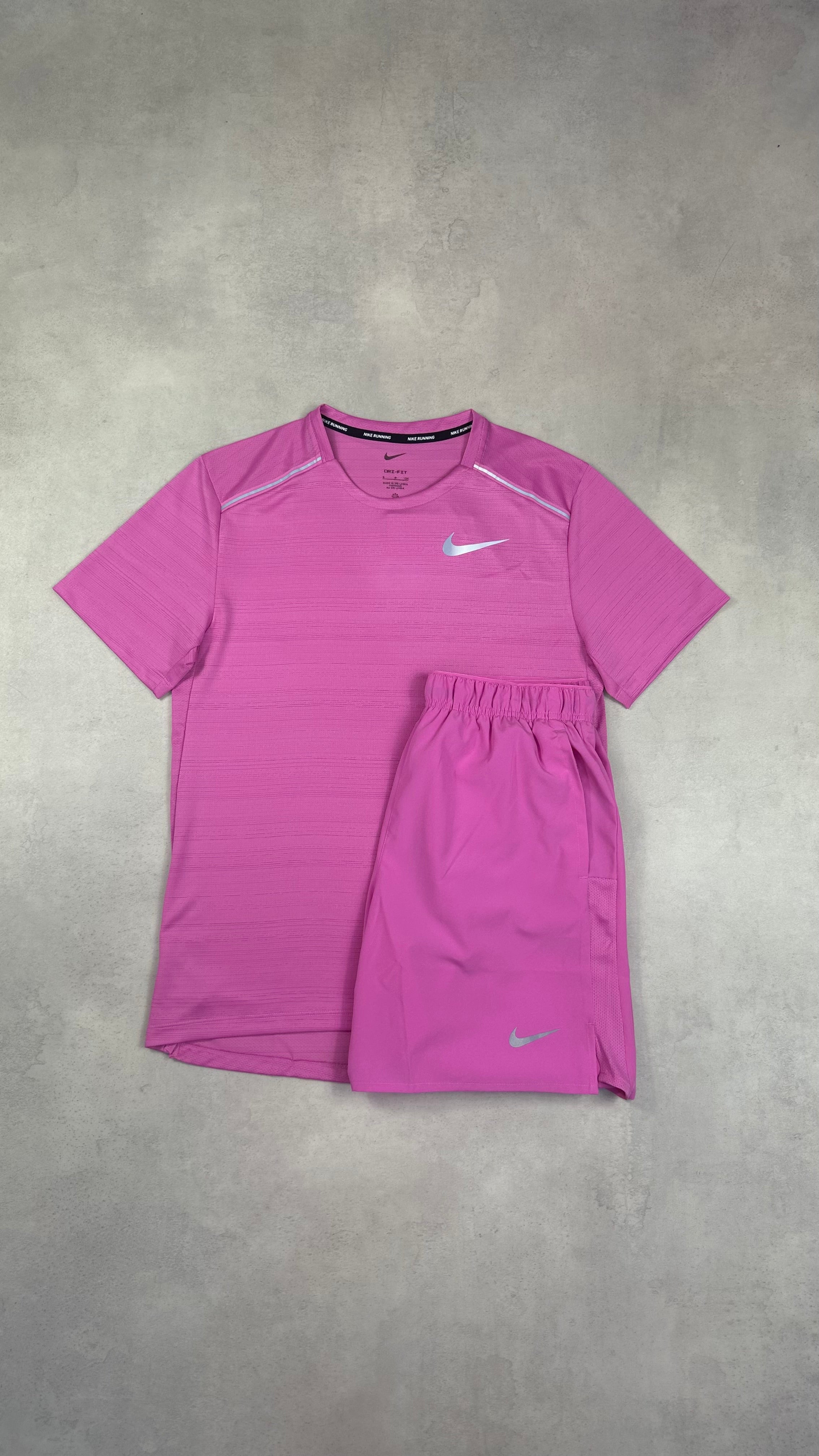 Nike Playful Pink Miler & Challenger Shorts Duo Set