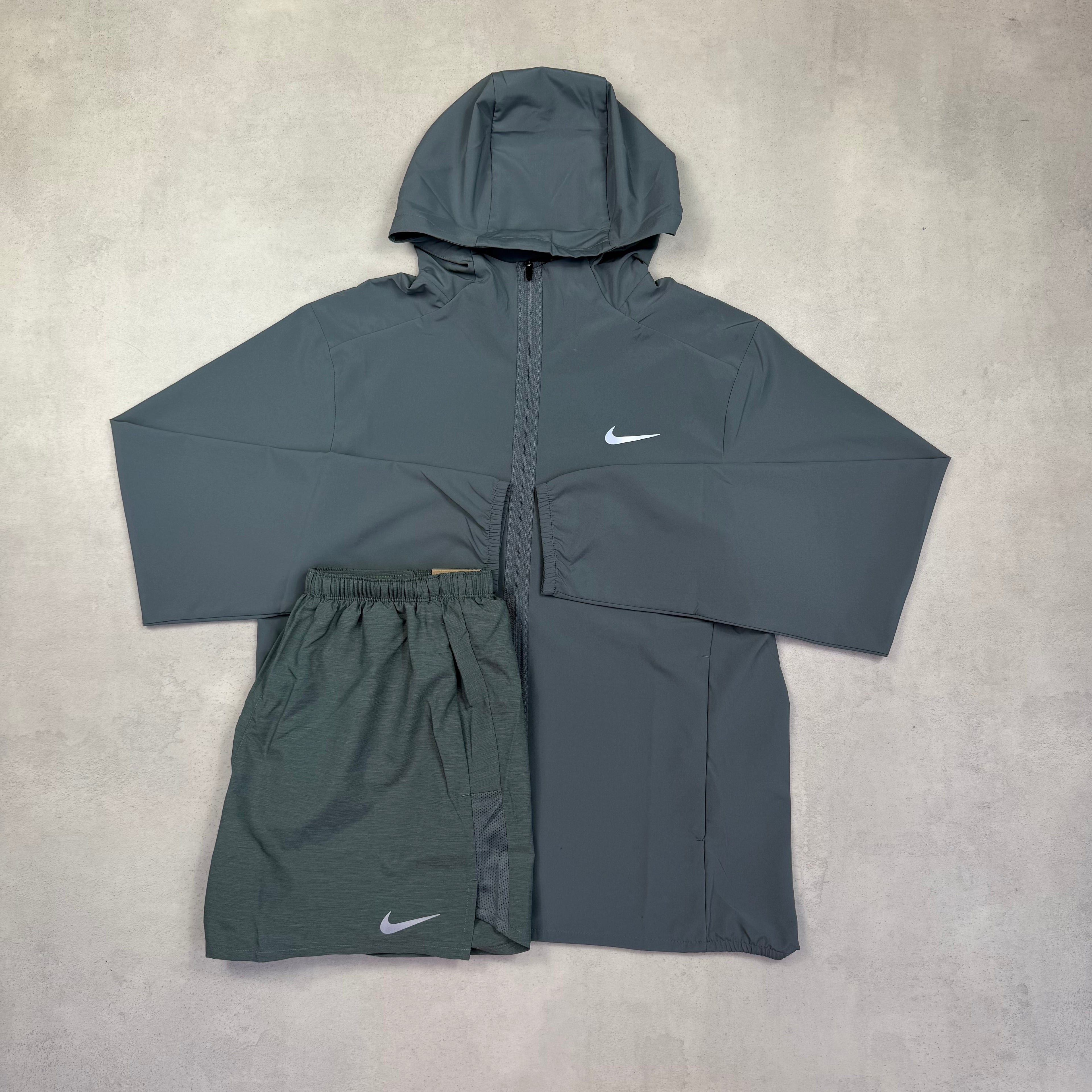 Nike Grey Windrunner & Challenger Shorts Duo Set