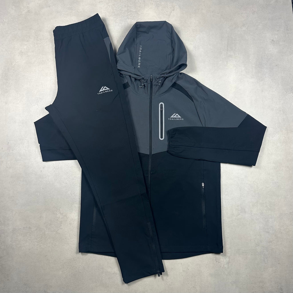 Trailberg Black/Grey AW25 Cloud Windrunner & Black AW25 Pants Tracksuit