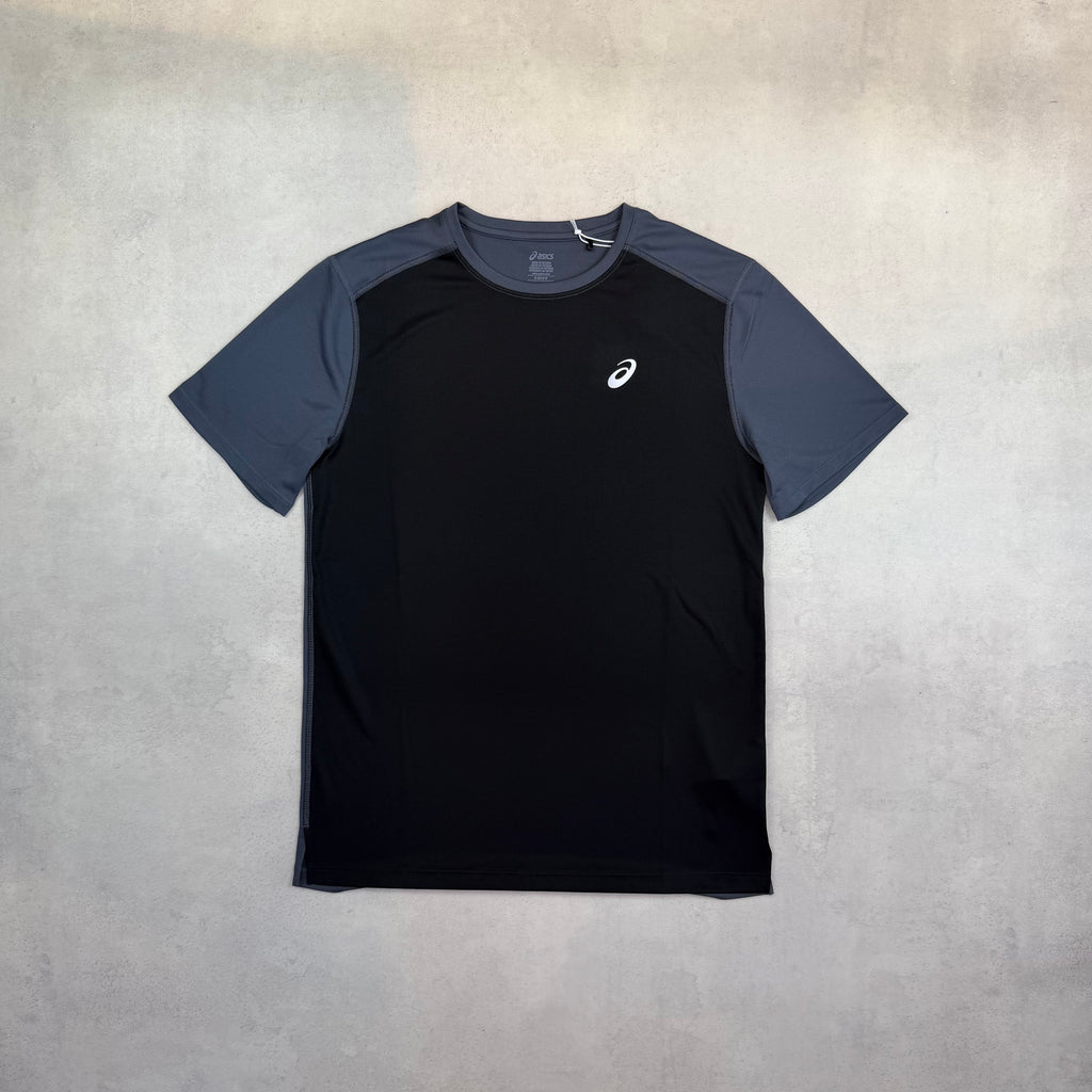 Asics Black/Grey Core Block Windrunner, T-Shirt & Shorts Trio Set