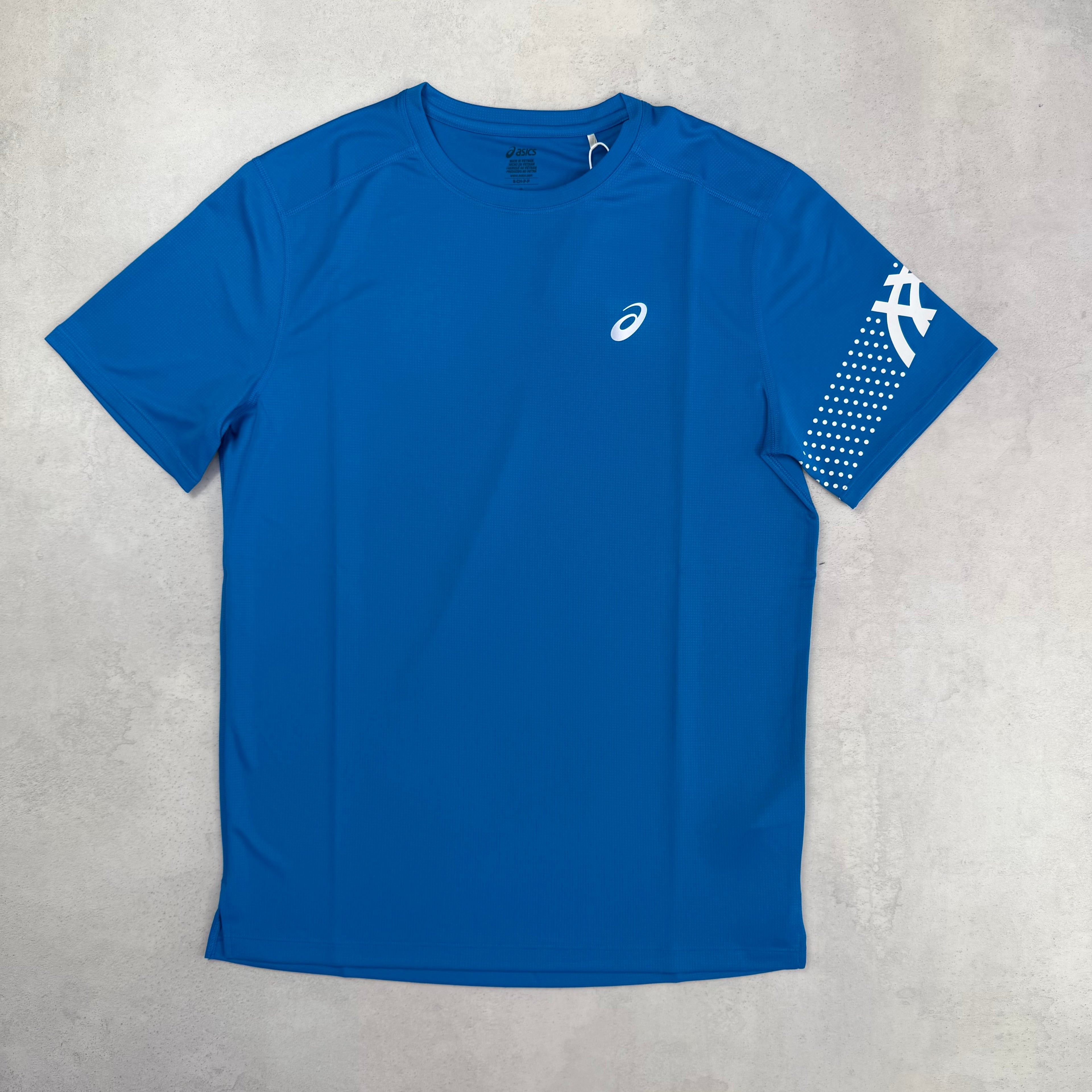 Asics Aegean Blue Icon Windrunner, T-Shirt & Shorts Trio Set