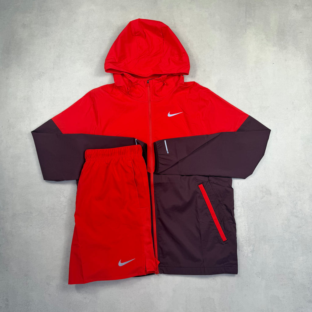 Nike Crimson Red/Maroon Windrunner & Challenger Shorts Duo Set