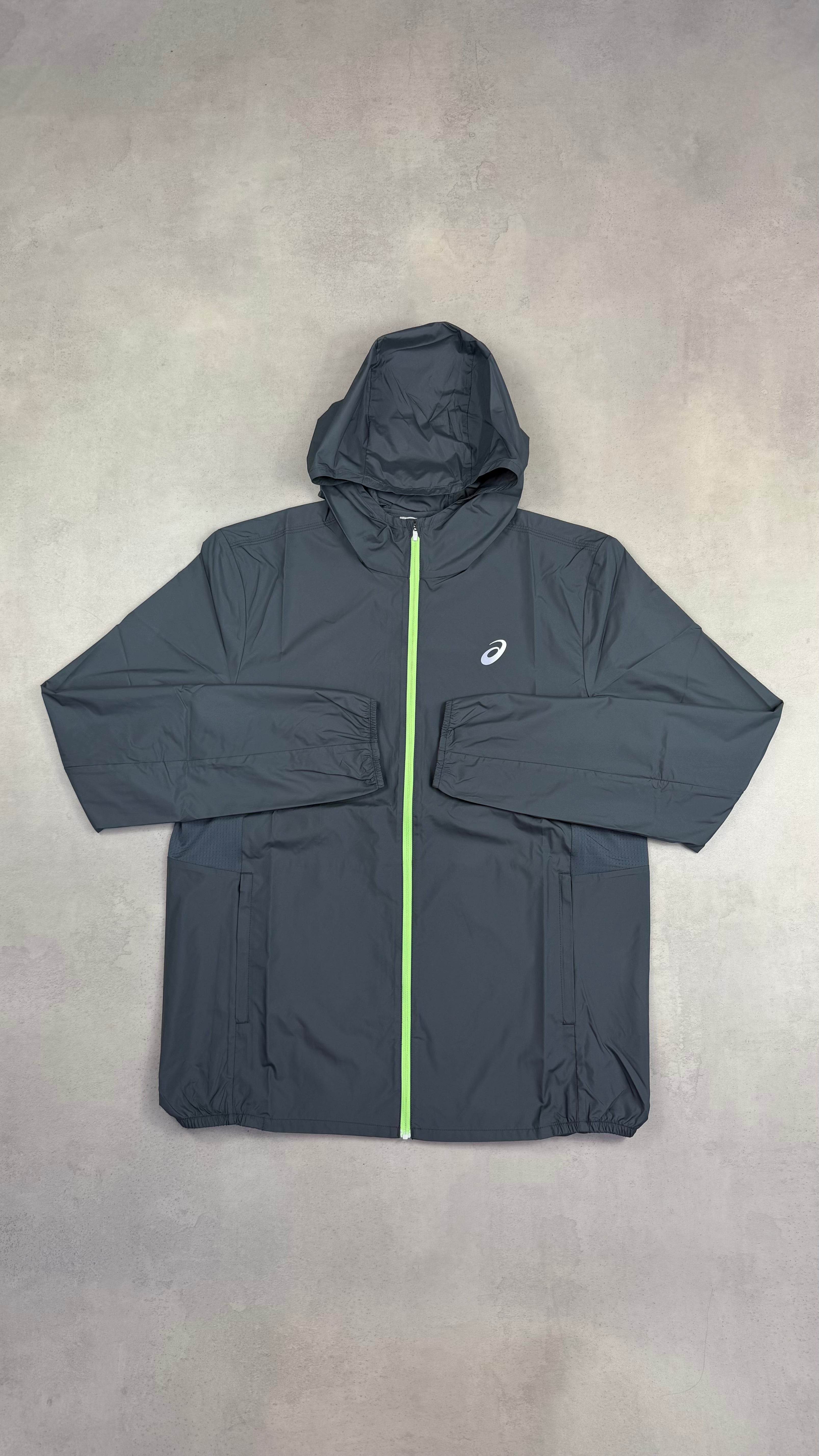 Asics Core Windrunner & Core Pants - Grey/Neon