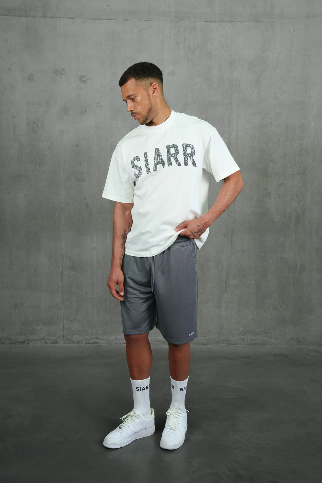 Siarr Scribble T-Shirt - White/Grey