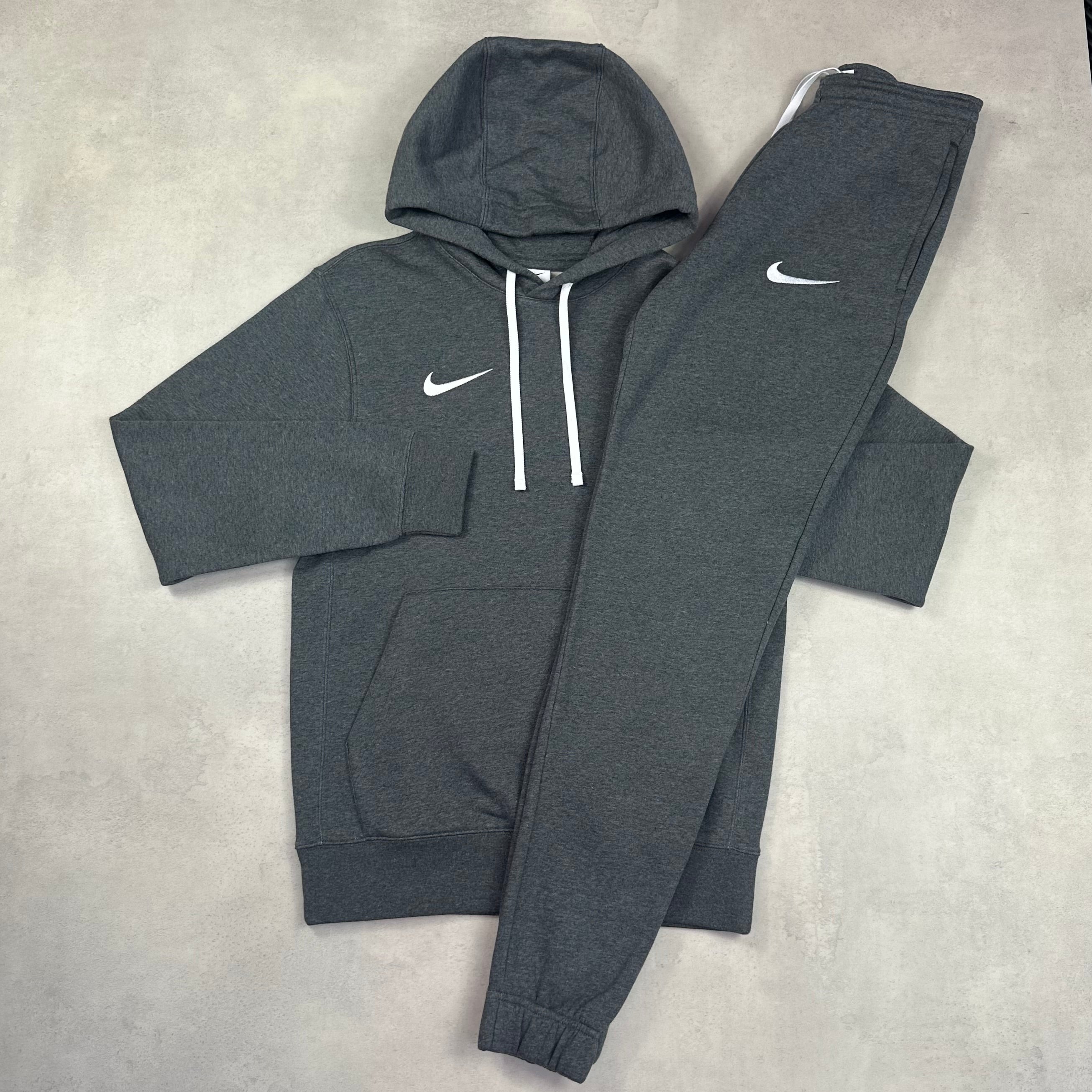 Nike Charcoal Grey Swoosh Jumper & Charcoal Grey Swoosh Joggers Tracksuit