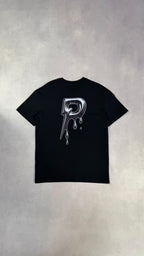 Patterned 'Drip' T-Shirt - Black/Silver