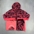 Asics Coral/Dark Aubergine Fujitrail Windrunner, T-Shirt & Shorts Trio Set