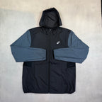 Asics Black/Grey Core Block Windrunner, T-Shirt & Shorts Trio Set