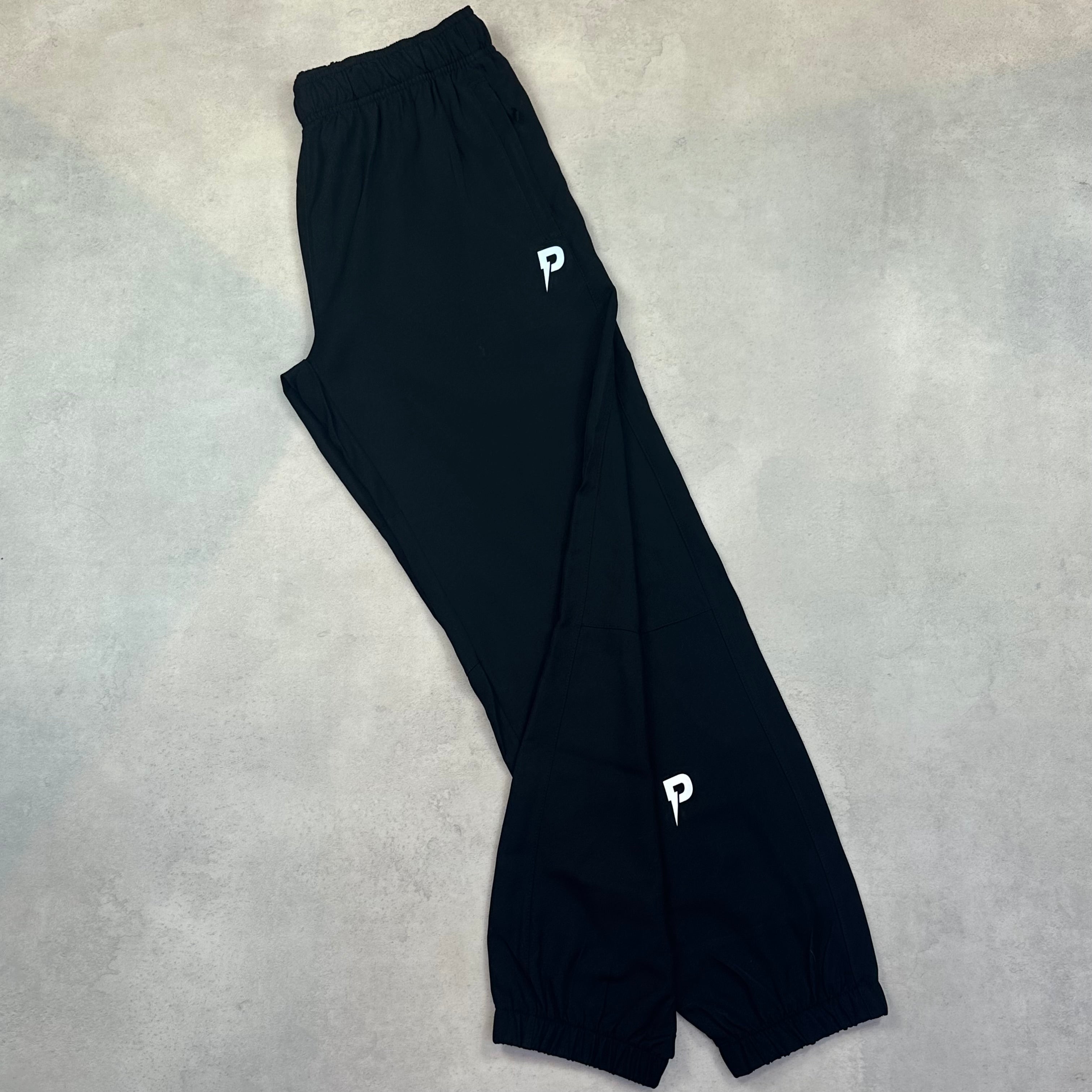 Patterned Black Logo Windrunner & Logo Pants Tracksuit
