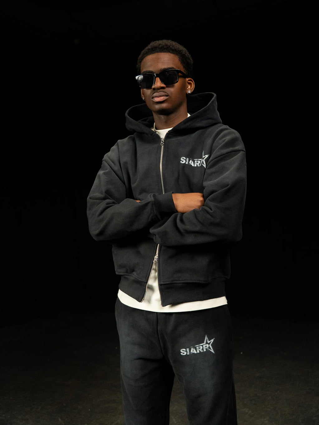 Siarr Sun Fade Hoodie - Black