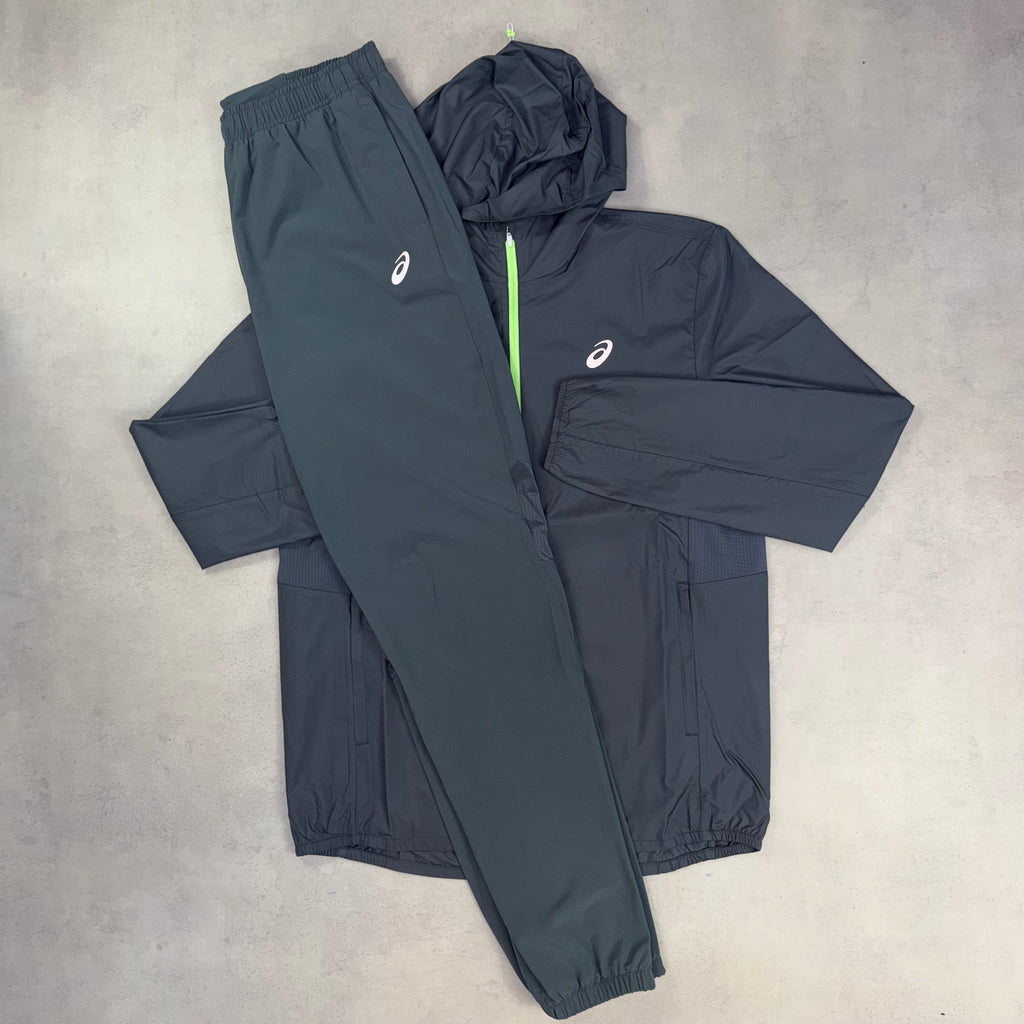 Asics Core Windrunner & Core Pants - Grey/Neon