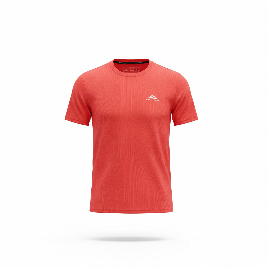 Trailberg Vertex Jacquard T-Shirt - Fiery Coral/Diva Red