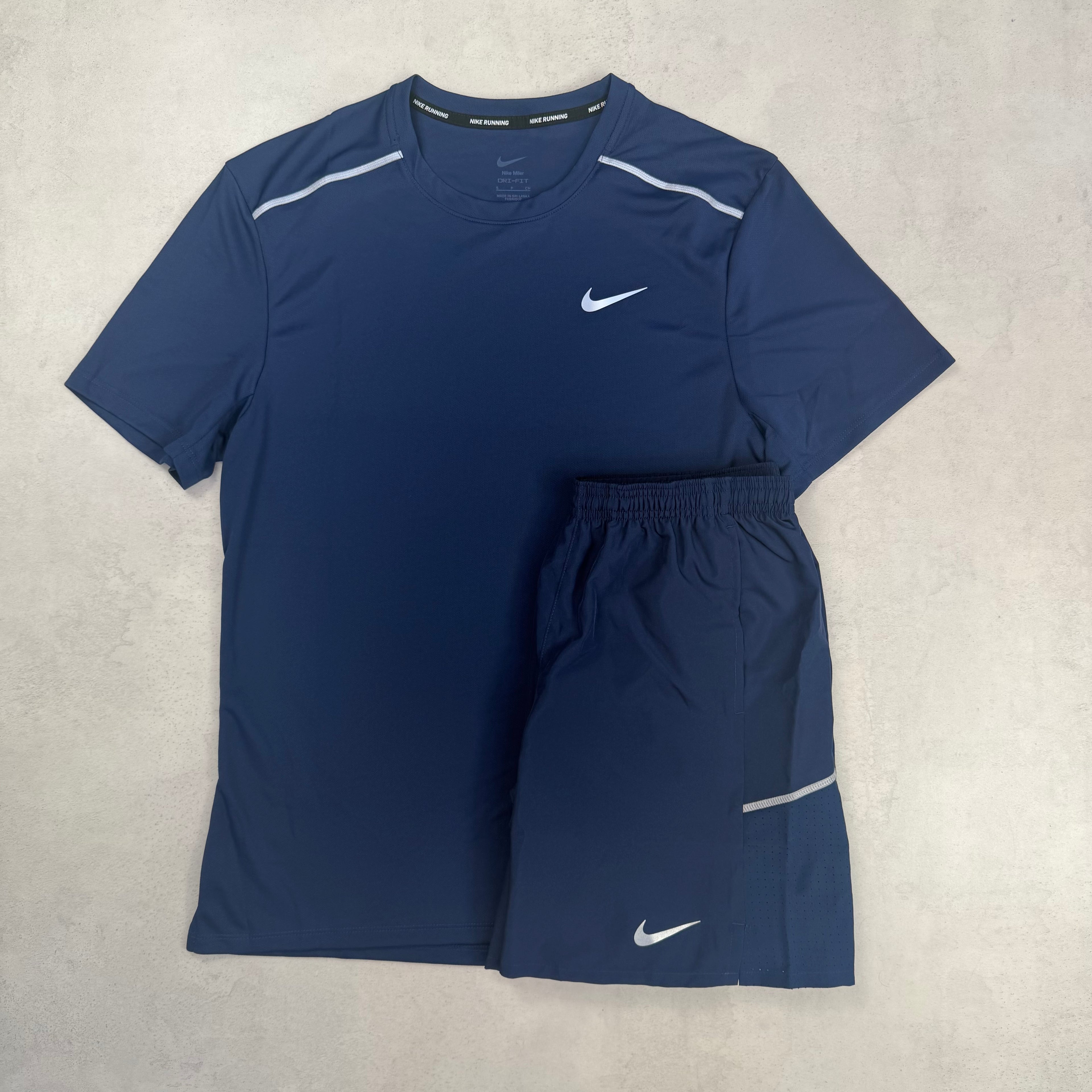 Nike Navy Miler T-Shirt & Challenger Shorts Duo Set