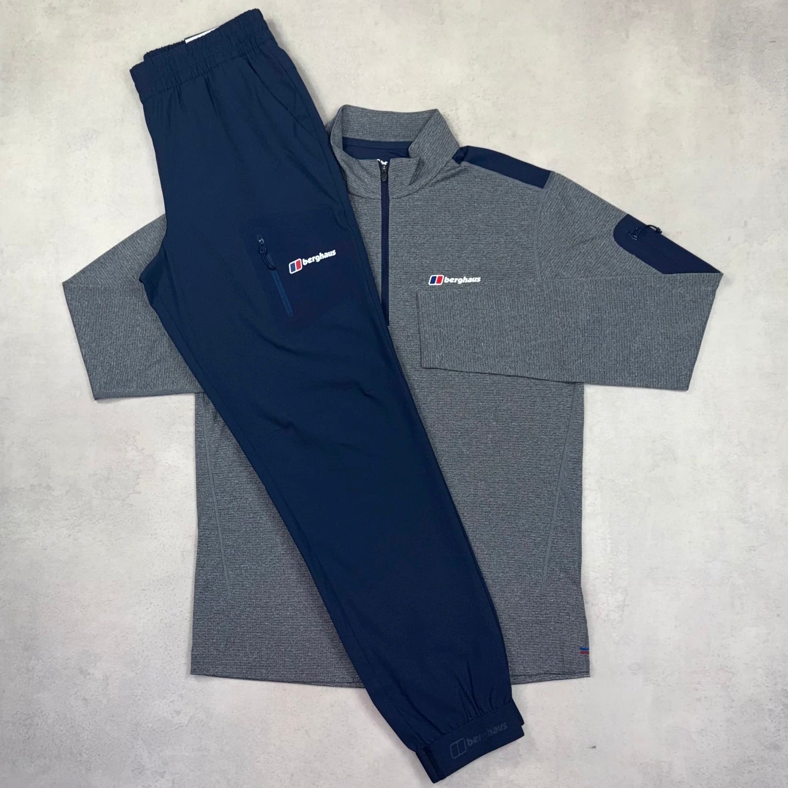 Berghaus Grey/Navy Explorer Half Zip & Navy Intervale Pants Tracksuit