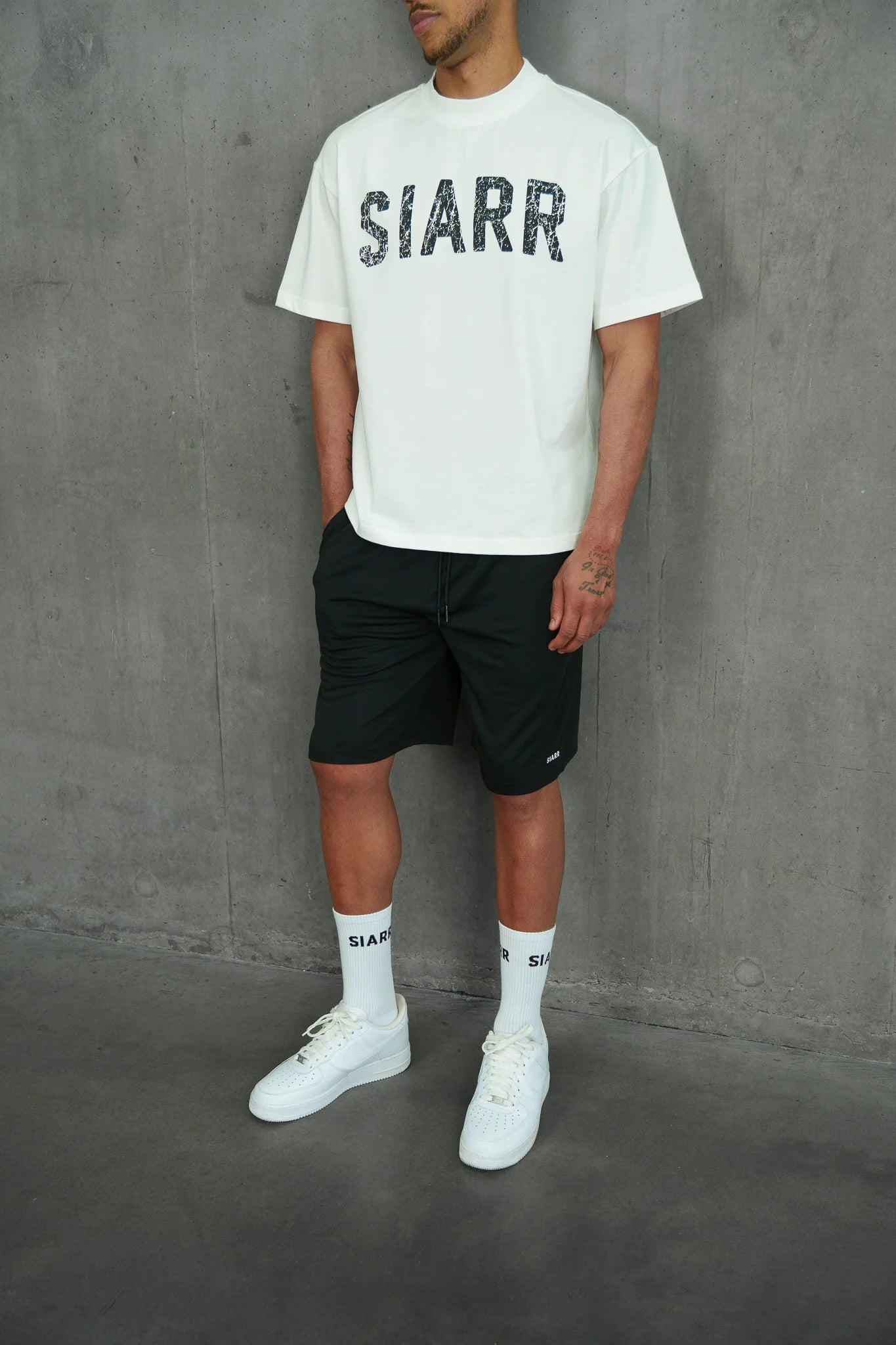 Siarr Scribble T-Shirt - White/Black