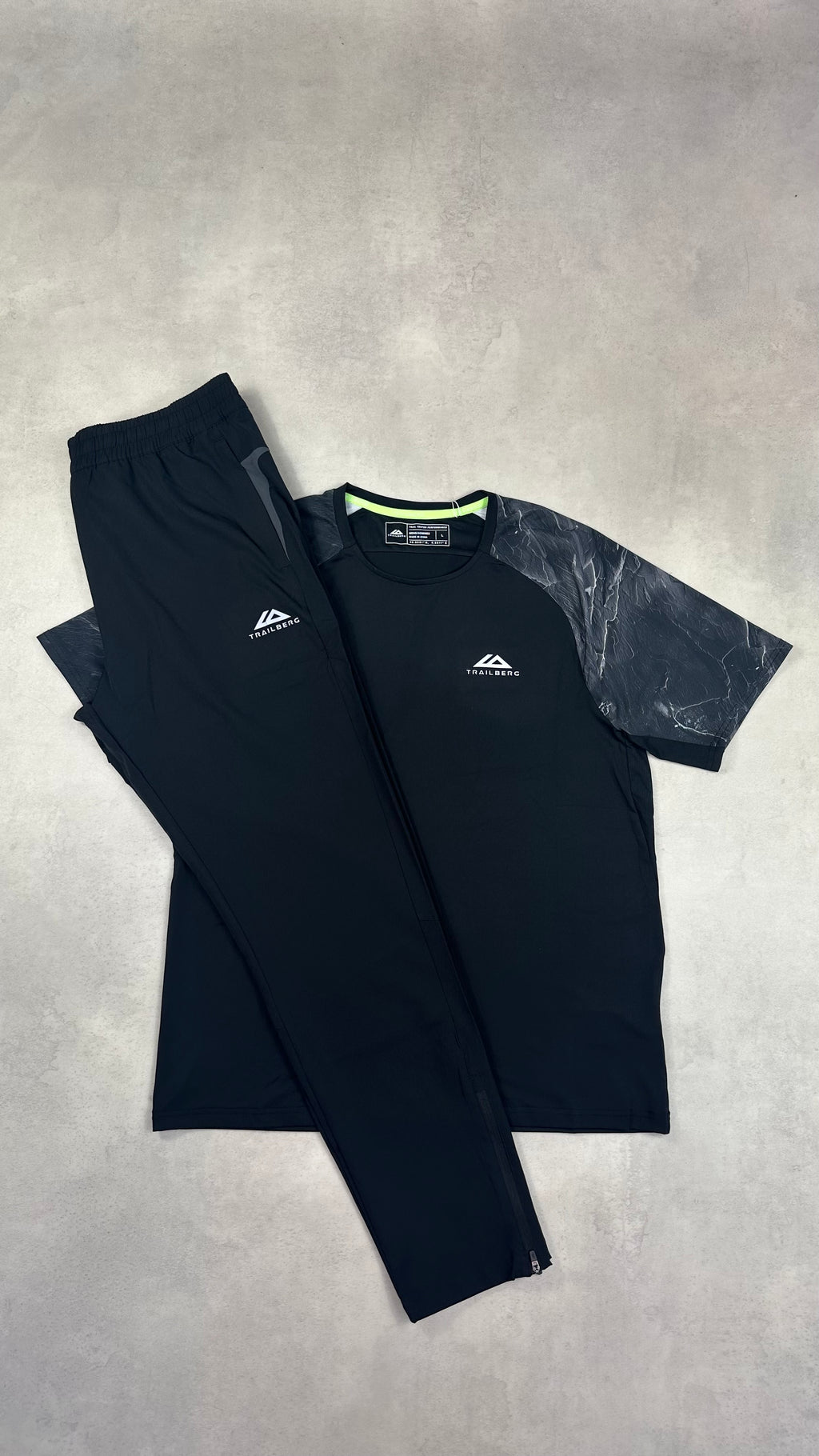 Trailberg Vertex Obsidian T-Shirt - Black/Neon Lime