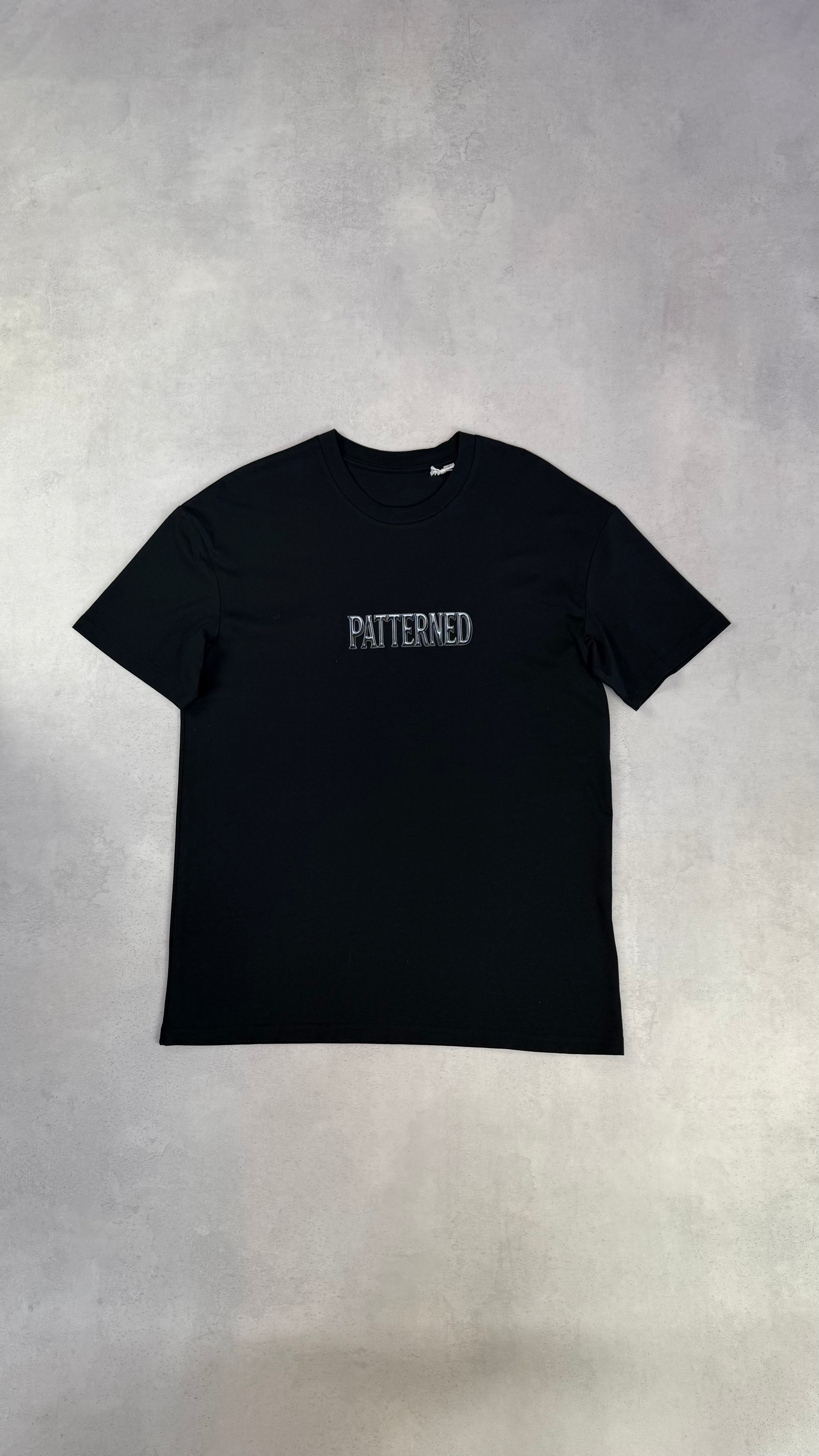 Patterned 'Drip' T-Shirt - Black/Silver