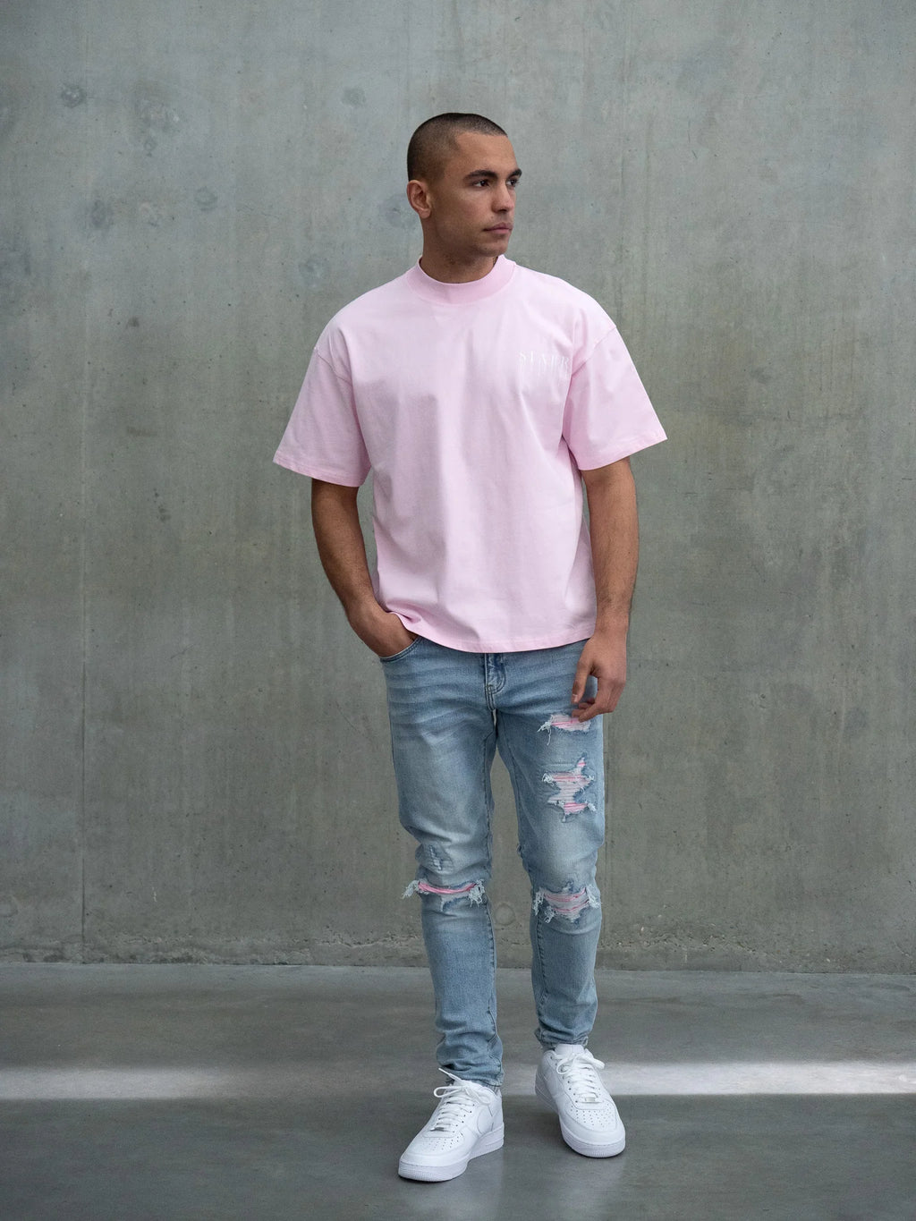 Siarr Relaxed Drip T-Shirt - Pink