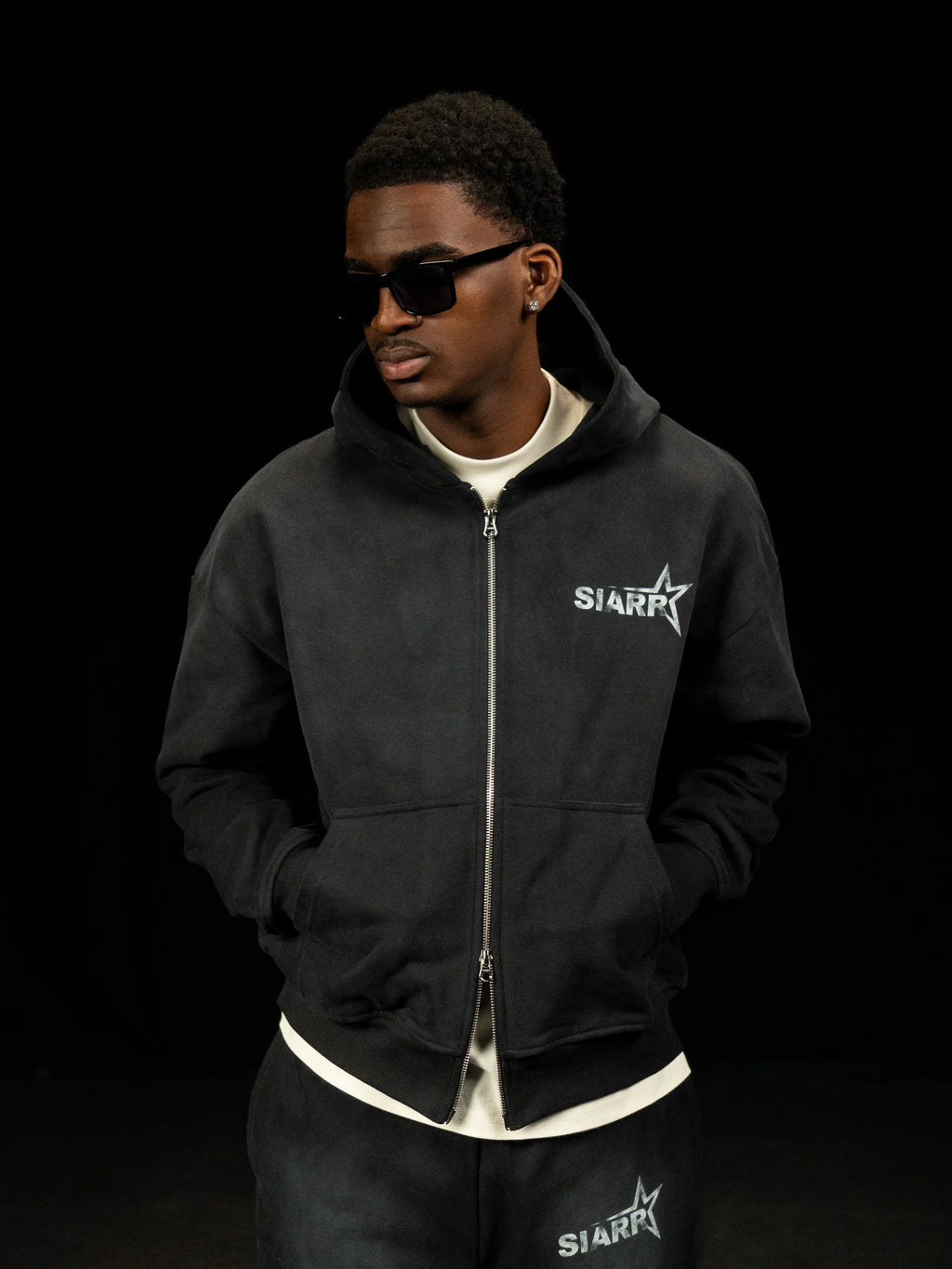 Siarr Sun Fade Hoodie - Black