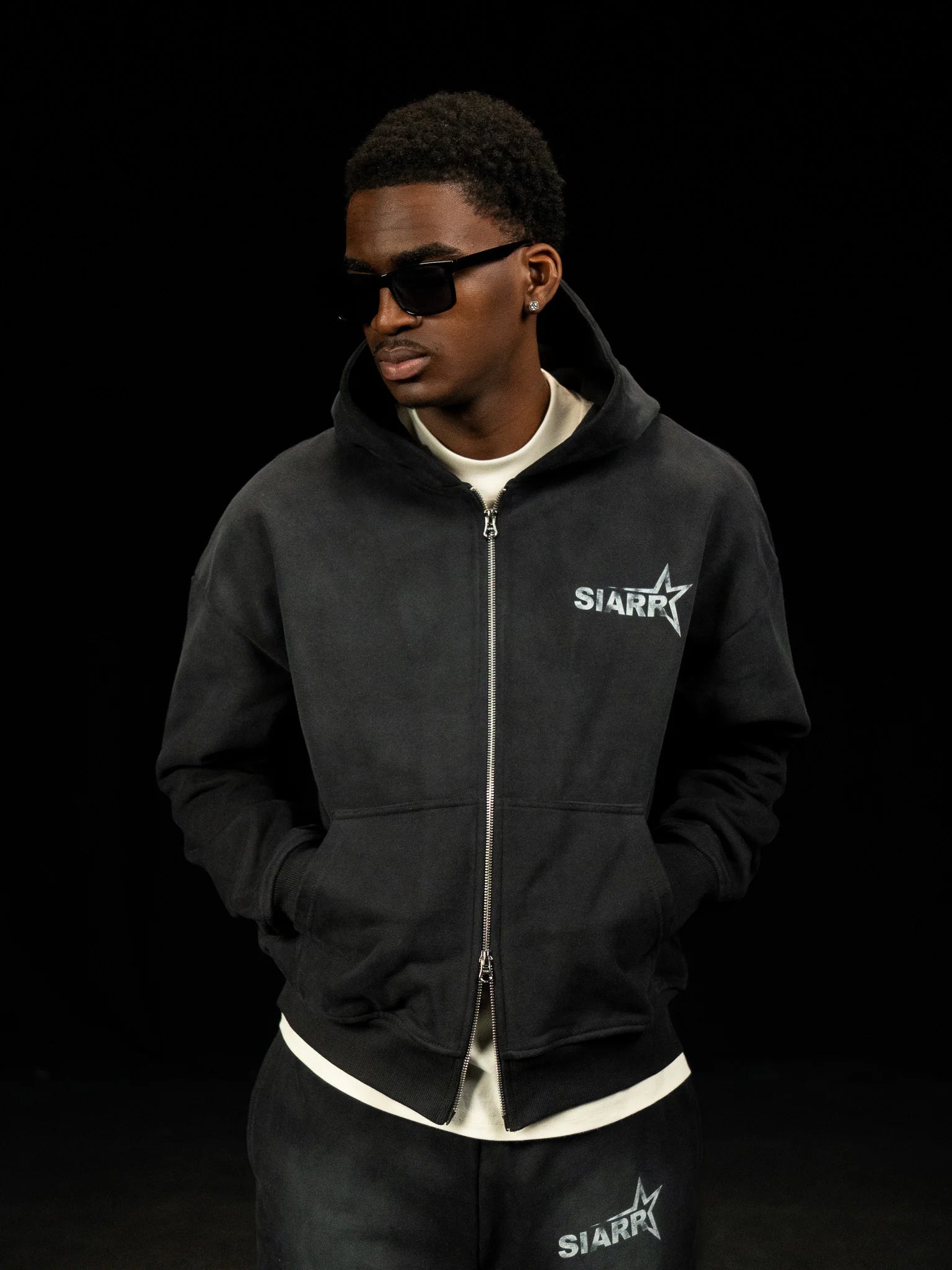 Siarr Sun Fade Hoodie - Black