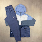 Nike Diffused Blue Windrunner, Half Zip & Pants Tracksuit