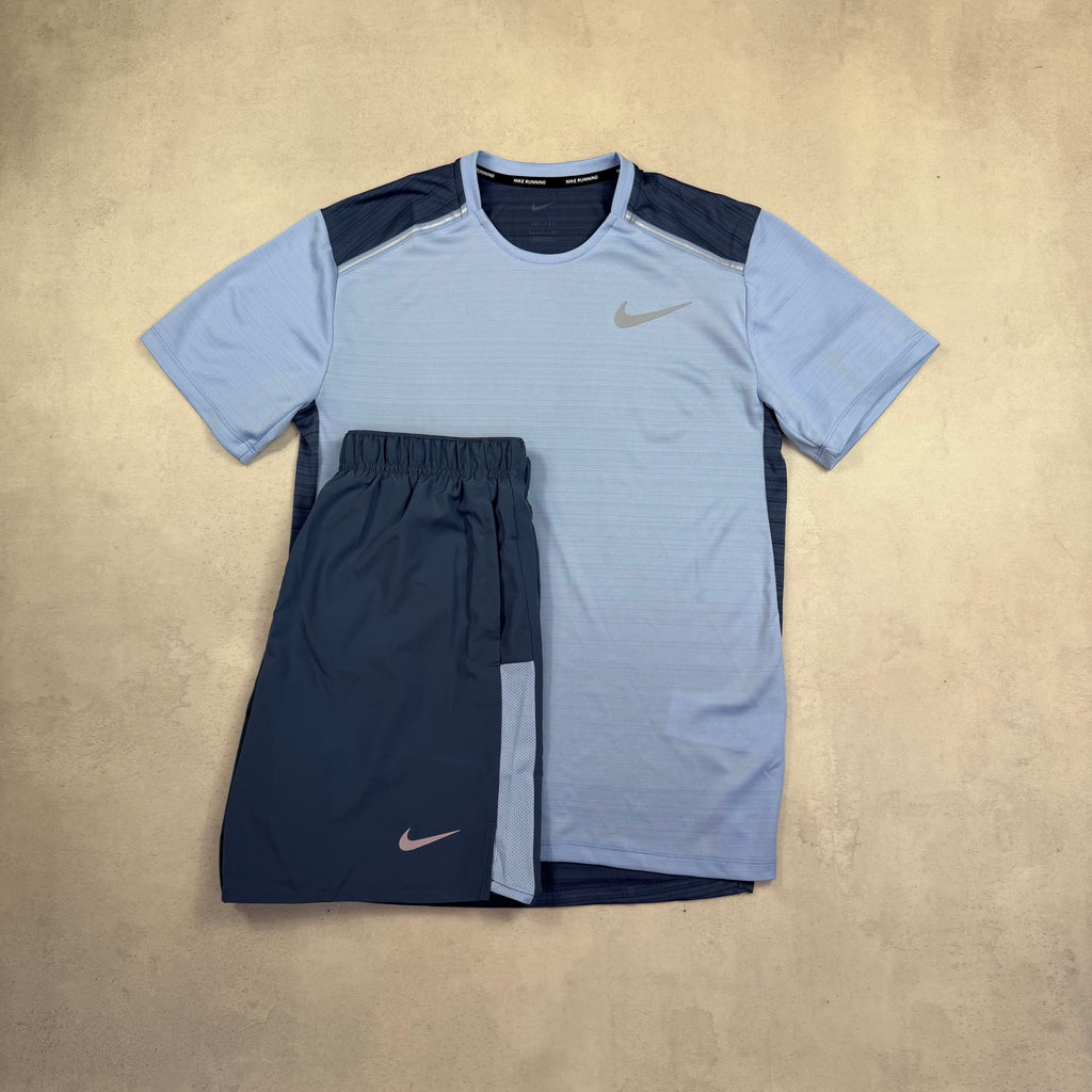 Nike Cobalt Bliss/Navy Miler T-Shirt & Challenger Shorts Duo Set