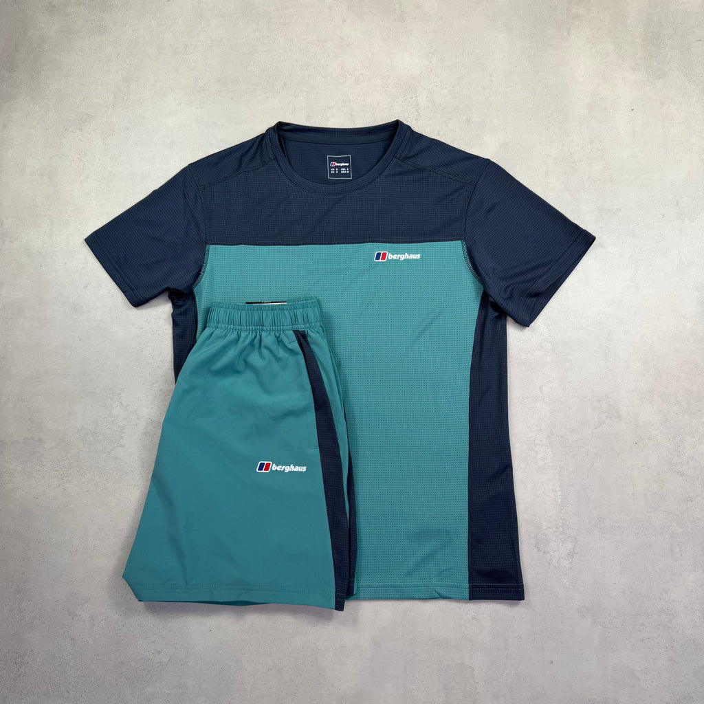 Berghaus 24/7 Explorer T-Shirt & Arcmotion Tech Shorts - Teal Green/Navy
