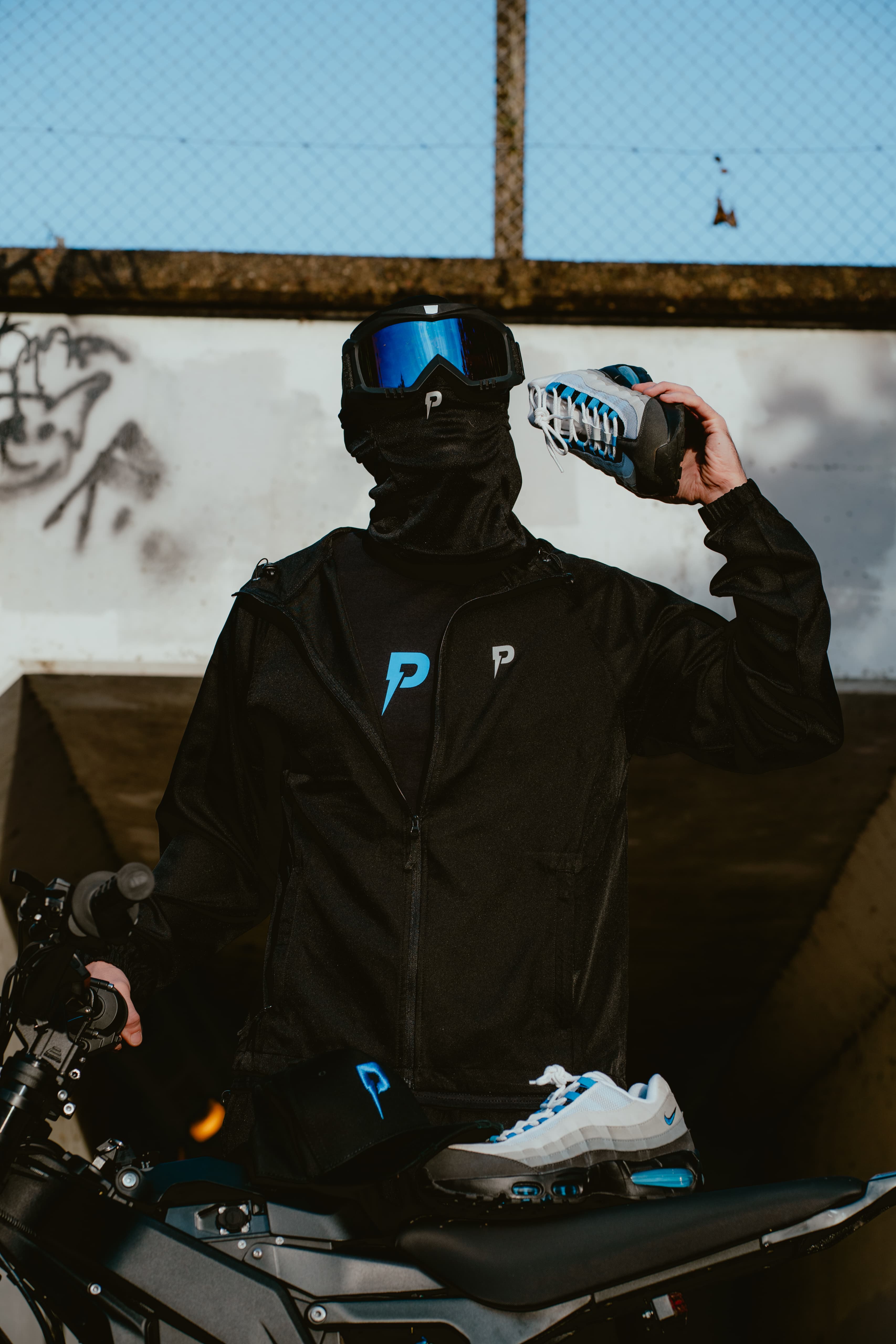 Patterned P Logo T-Shirt Blue