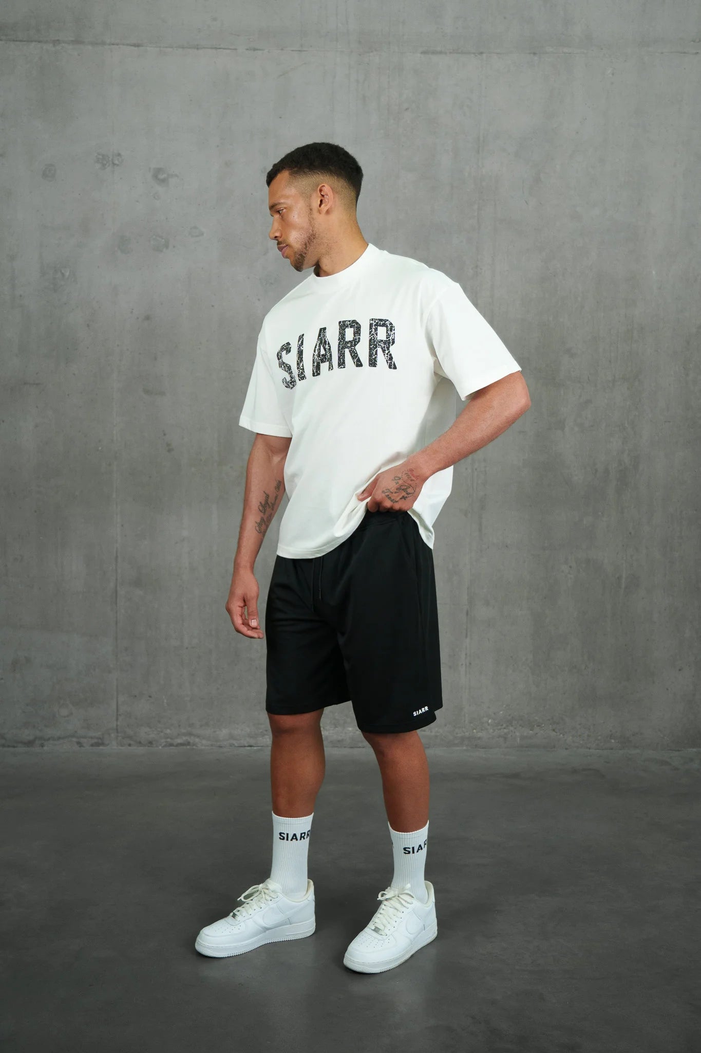 Siarr Scribble T-Shirt - White/Black