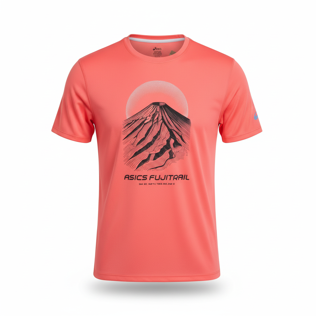 Asics Fujitrail Logo T-Shirt - Sun Coral