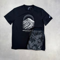 Asics Black Fujitrail T-Shirt & Shorts Duo Set
