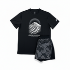 Asics Black Fujitrail T-Shirt & Shorts Duo Set