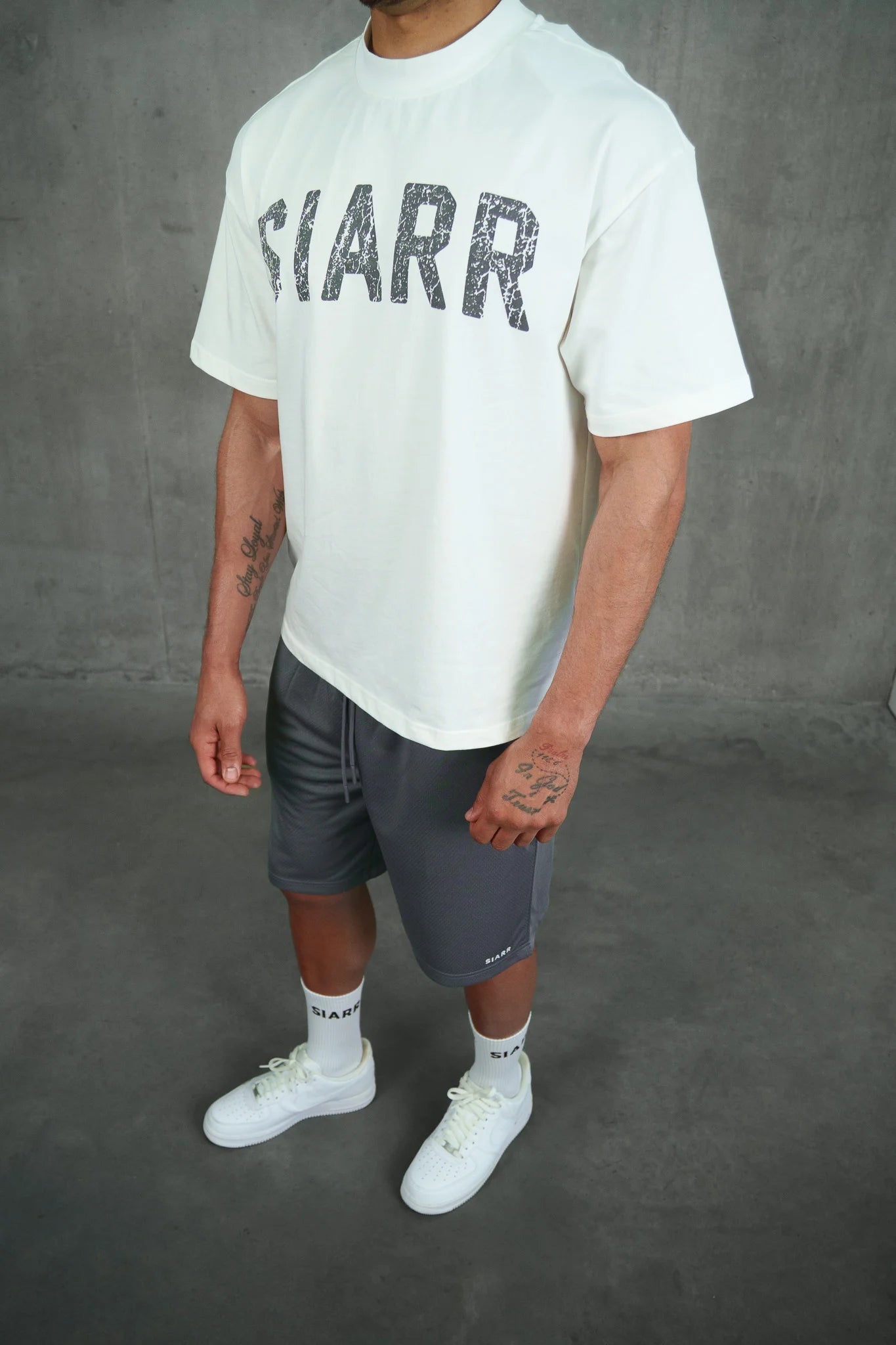 Siarr Scribble T-Shirt - White/Grey