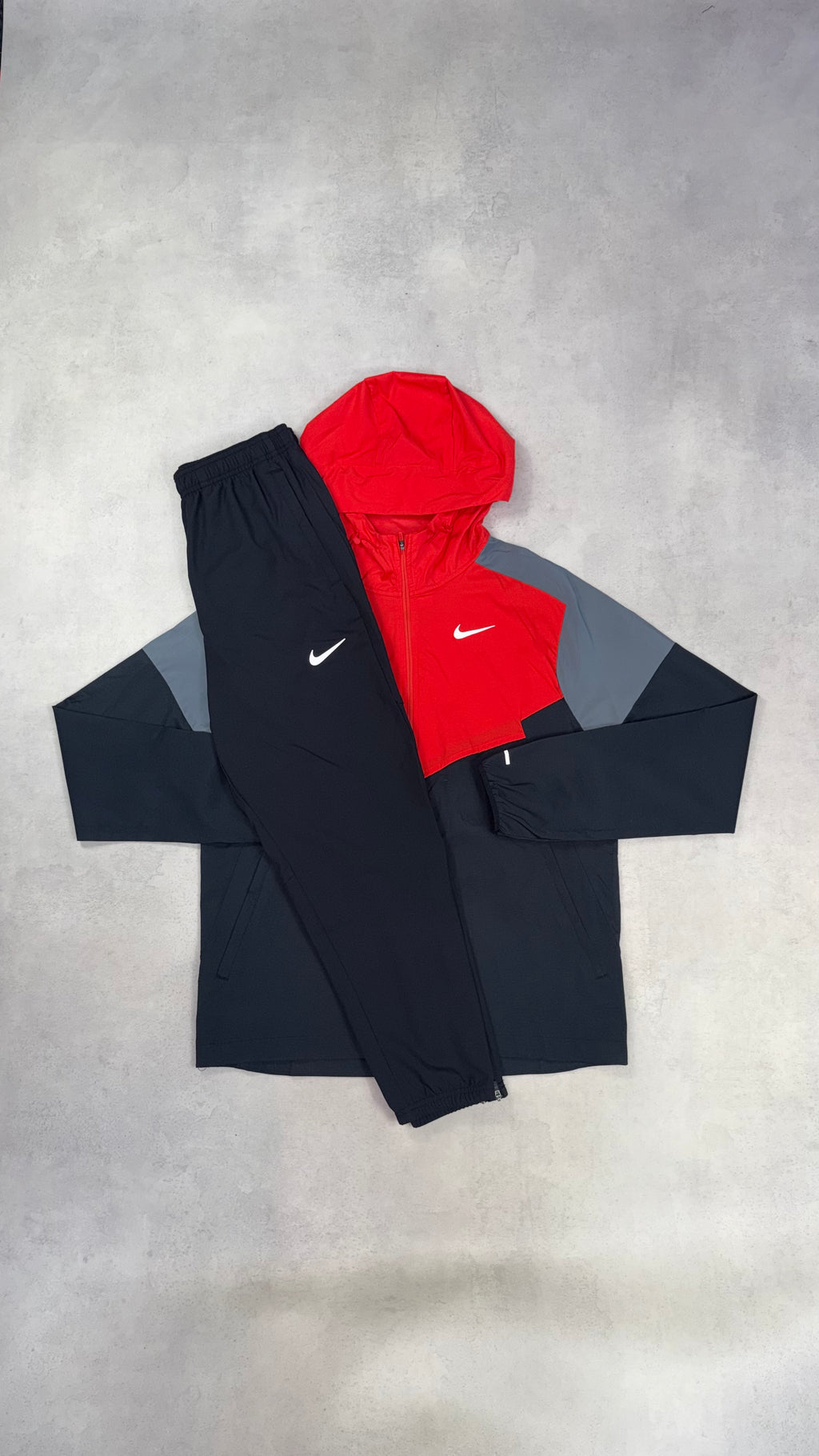 Nike Red & Black Windrunner & Challenger Pants Tracksuit