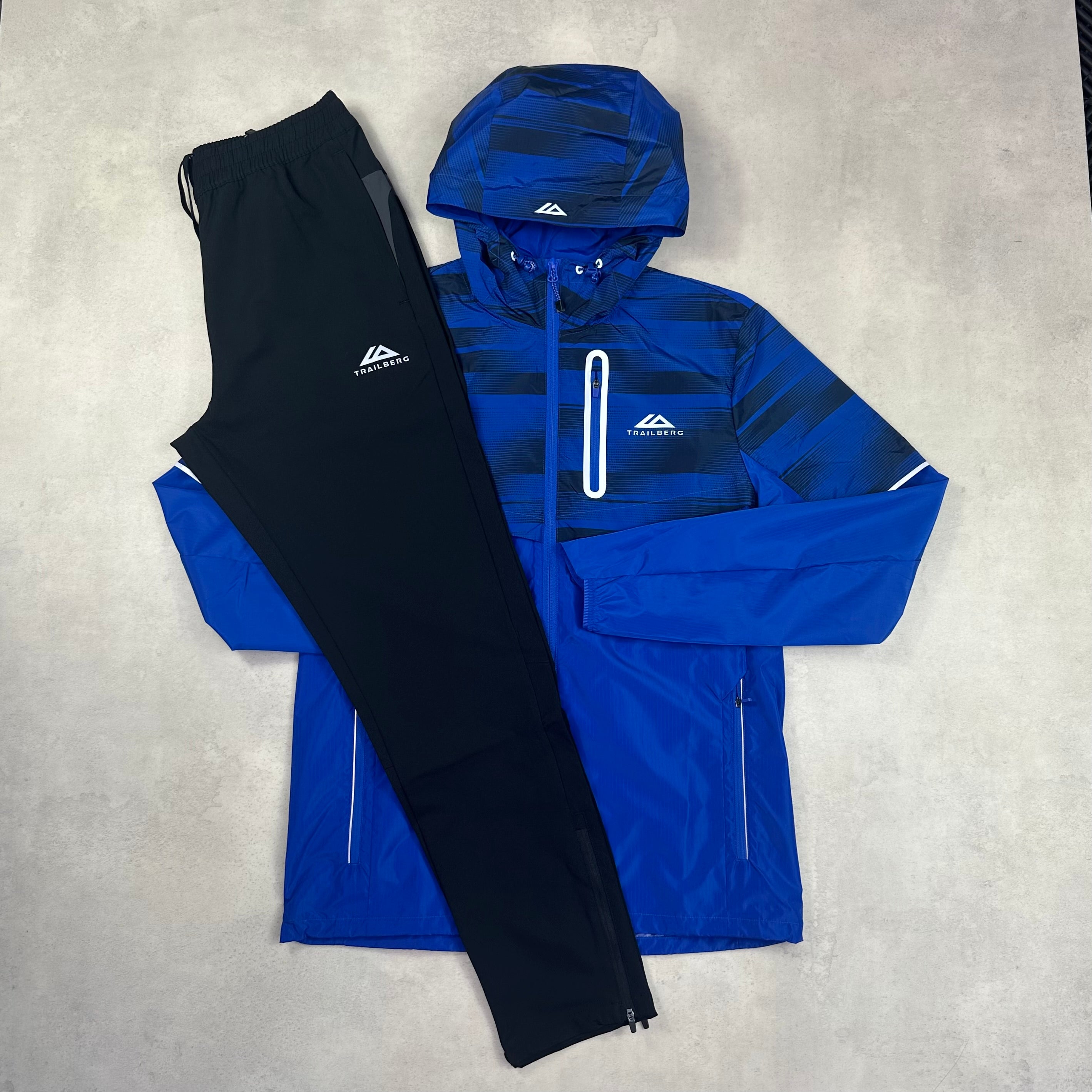 Trailberg Blue Surf The Web Windrunner & Black AW25 Cloud Pants Tracksuit