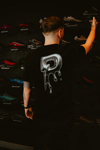Patterned 'Drip' T-Shirt - Black/Silver