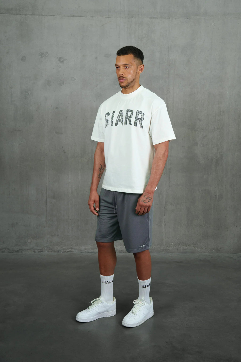 Siarr Scribble T-Shirt - White/Grey