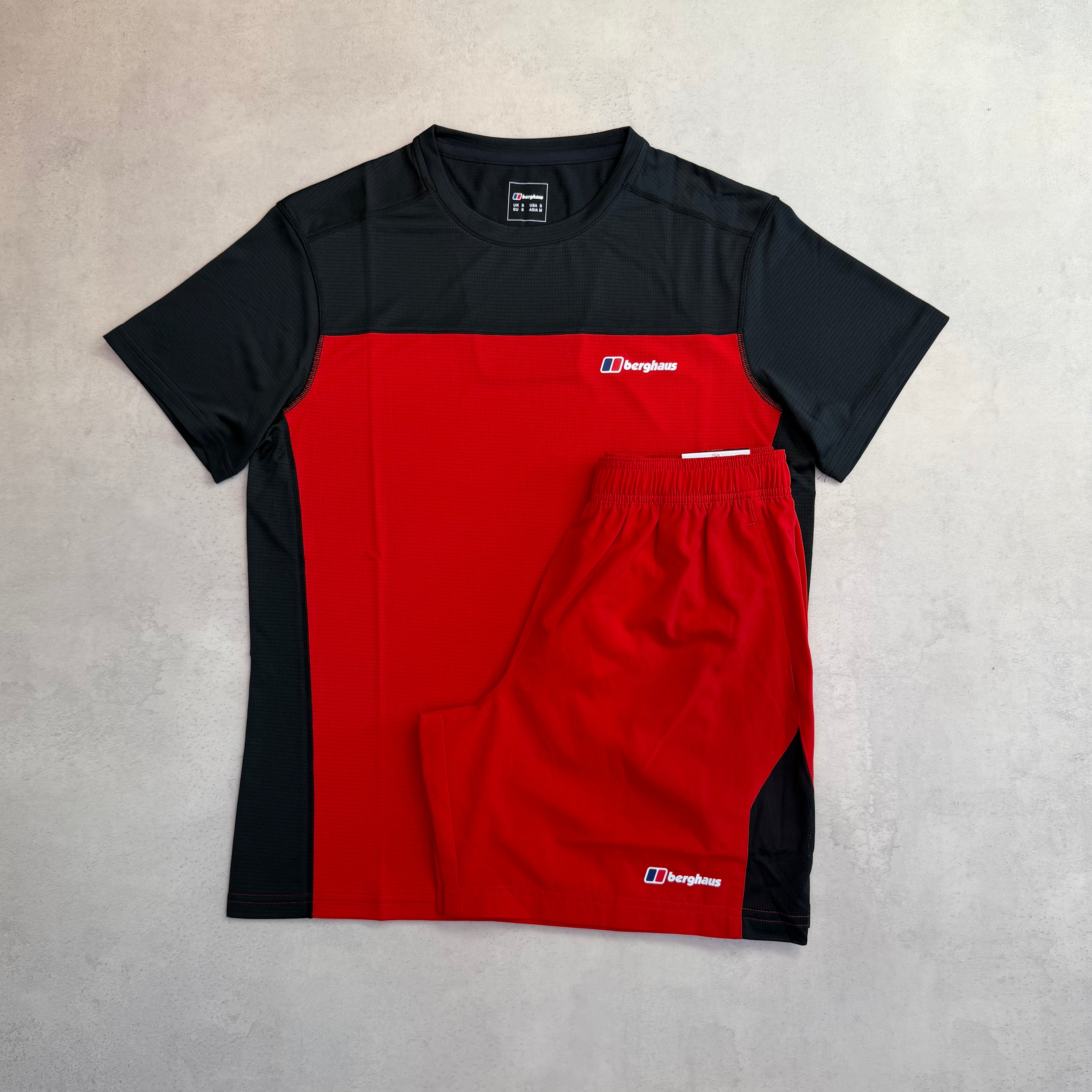 Berghaus 24/7 Explorer T-Shirt & Stanope Seven Shorts - Red/Black