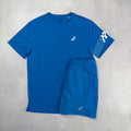 Asics Aegean Blue Icon T-Shirt & Shorts Duo Set
