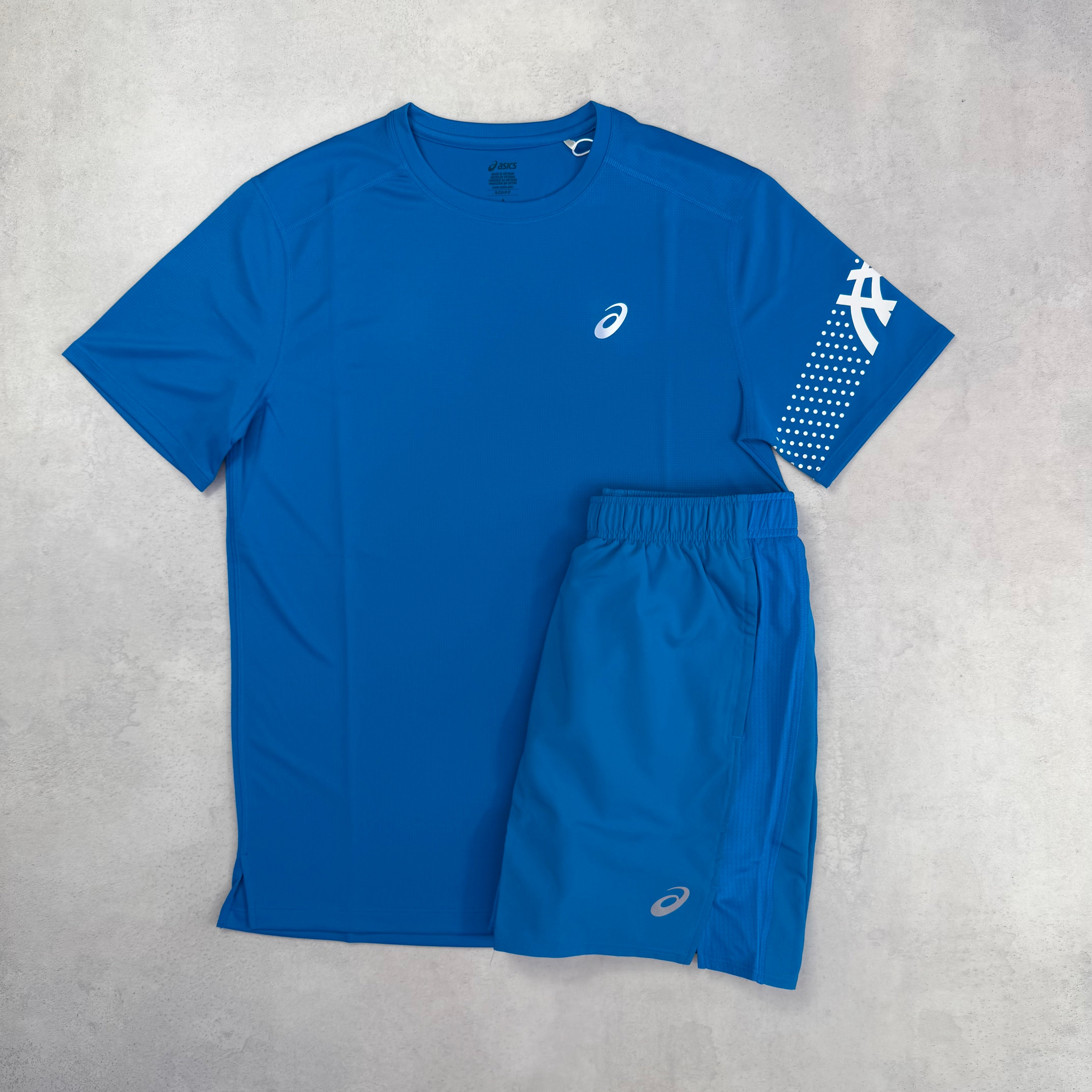 Asics Aegean Blue Icon T-Shirt & Shorts Duo Set