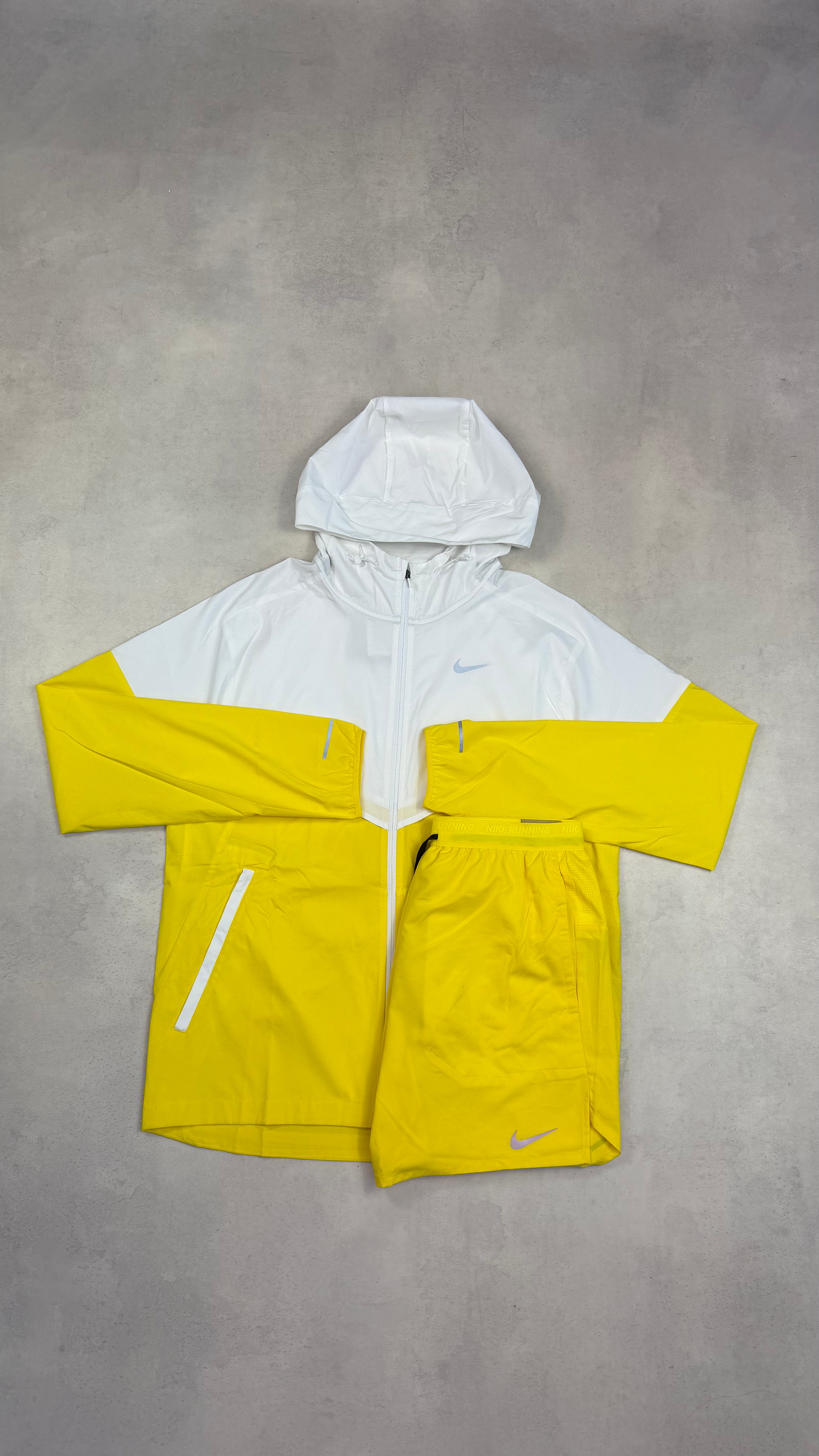 Nike Lightning Yellow Windrunner & Stride Shorts Duo Set