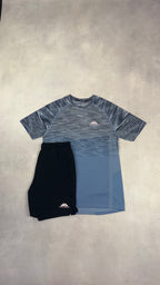 Trailberg Striped Apex T-Shirt - Denim/Ombre Blue/Salute White